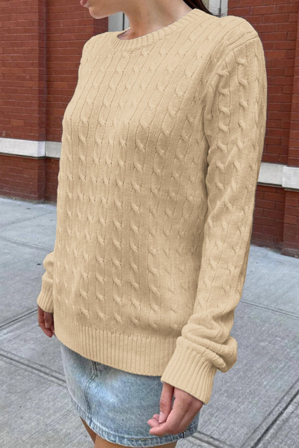 Minimal Solid Long Sleeve Sweater
