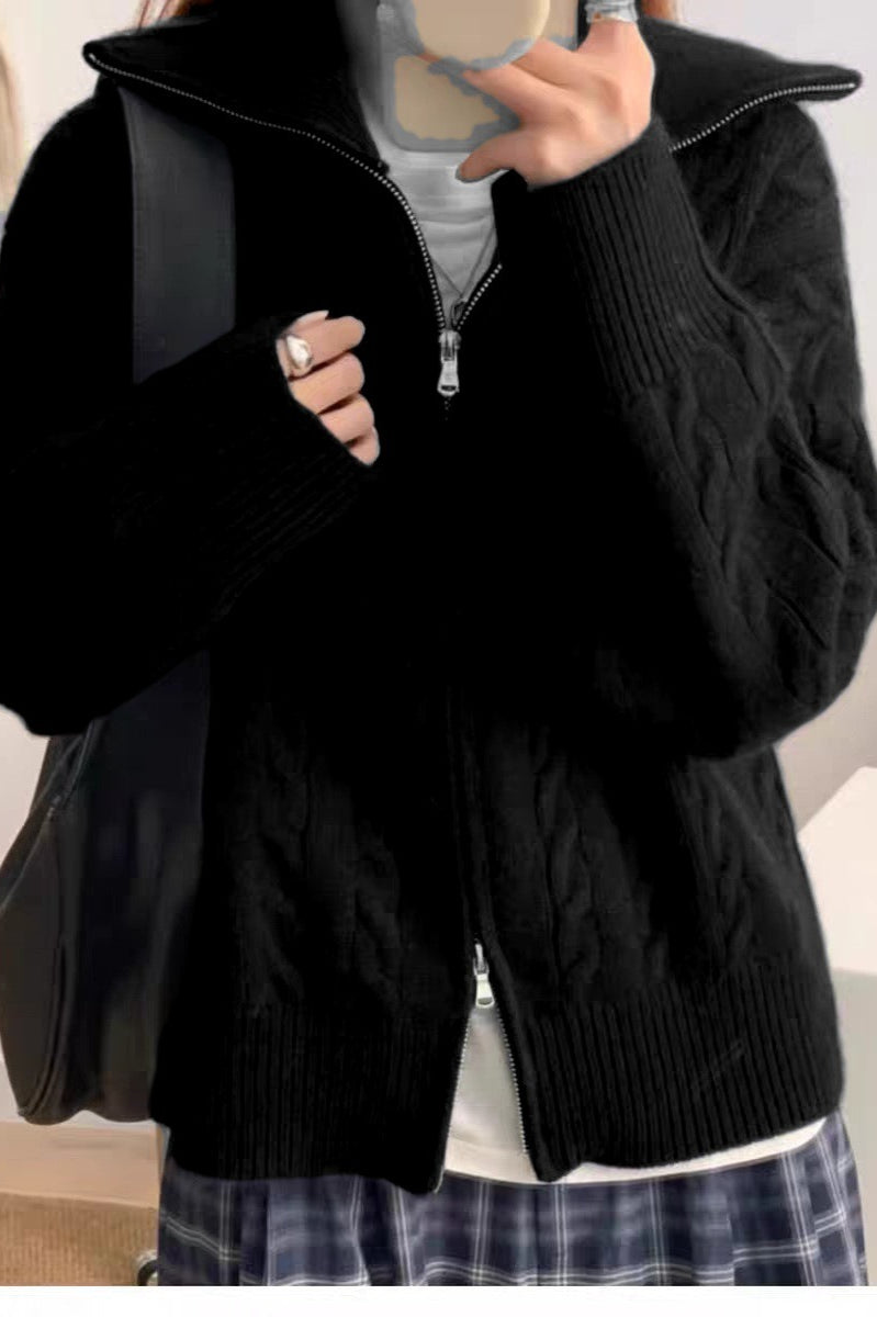 Collared Cable Knit Sweater