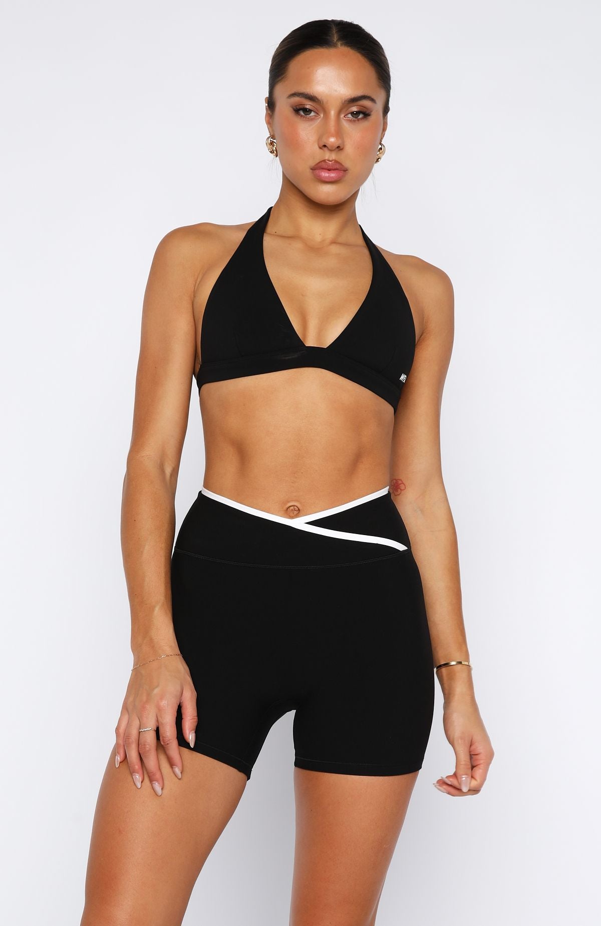 Black White Defence Bike Short