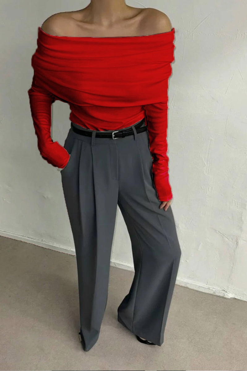 Off Shoulder Slim Fit Sweater