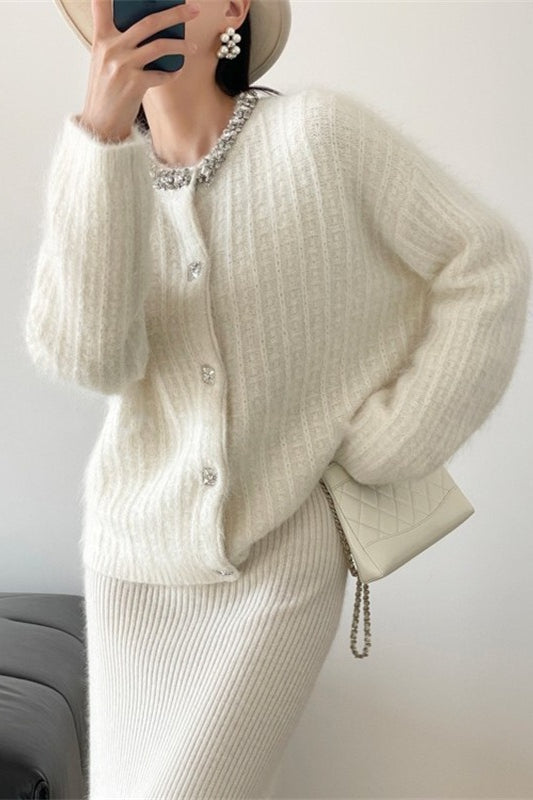 V-Neck Slim Knit Cardigan