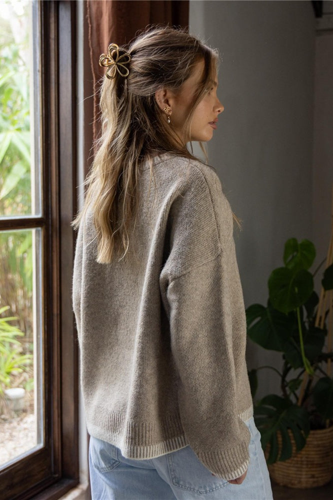 Patchwork Crew Neck Sweater