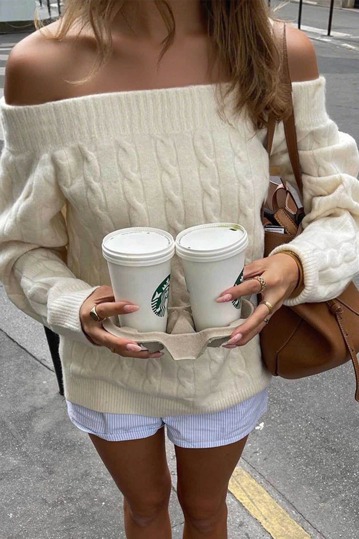 Off Shoulder Minimalist Pullover Sweater