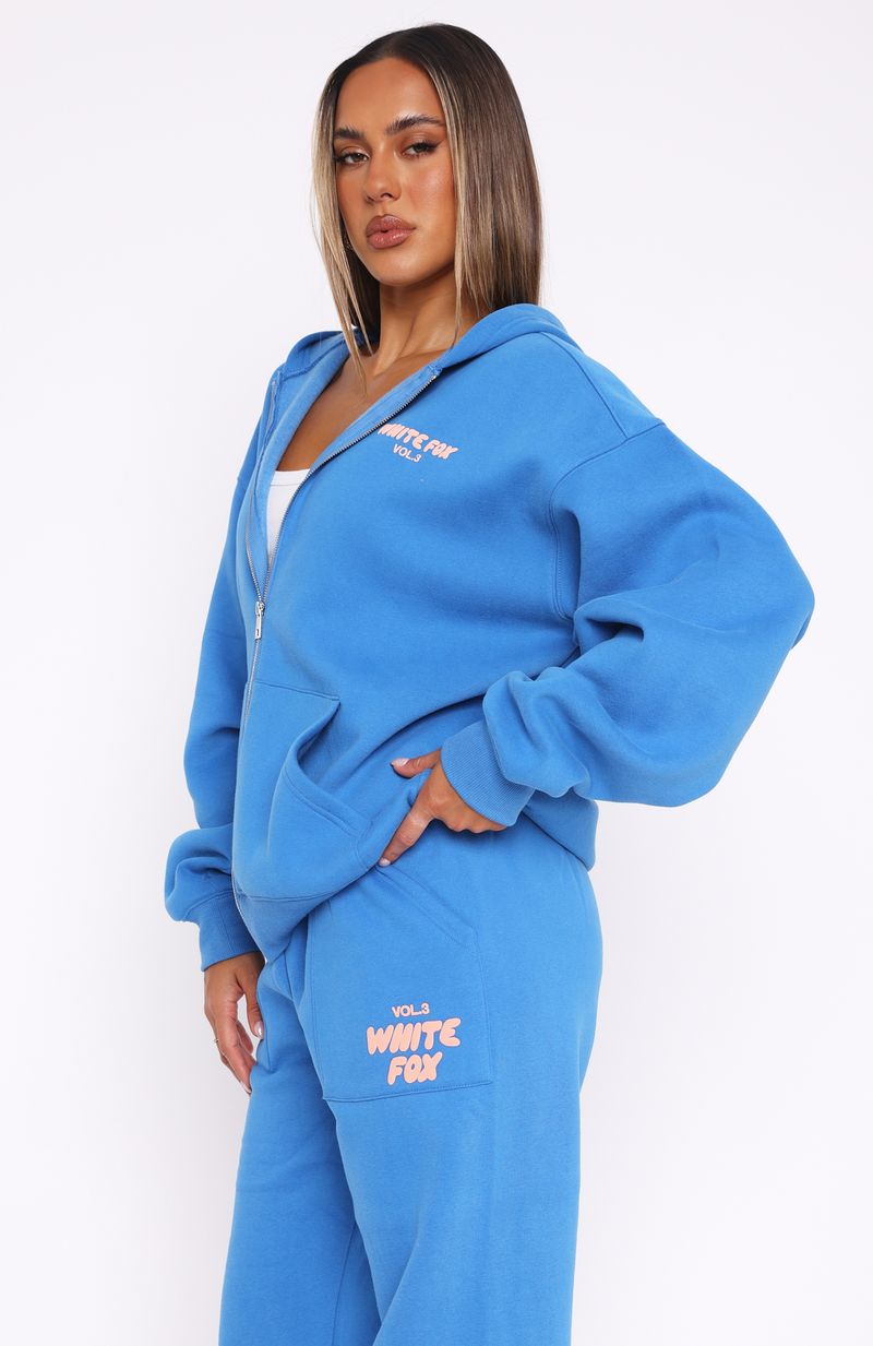 Offstage Zip Front Azure Hoodie