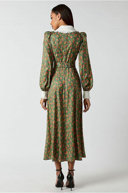 Cinched Waist Stylish Floral Dress
