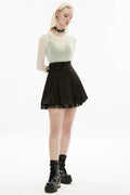 Round Neck Leather Jacket Half Skirt Mini Dress
