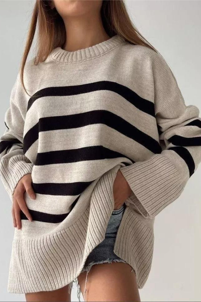 Loose Striped Knit Sweater