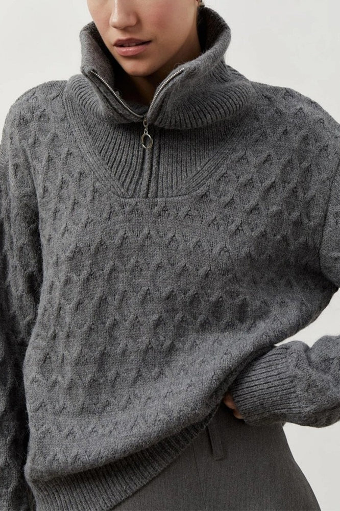 Thick Knit Half Zip Sweater