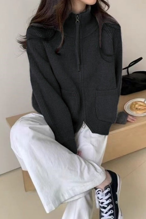 Relaxed High Neck Sweater