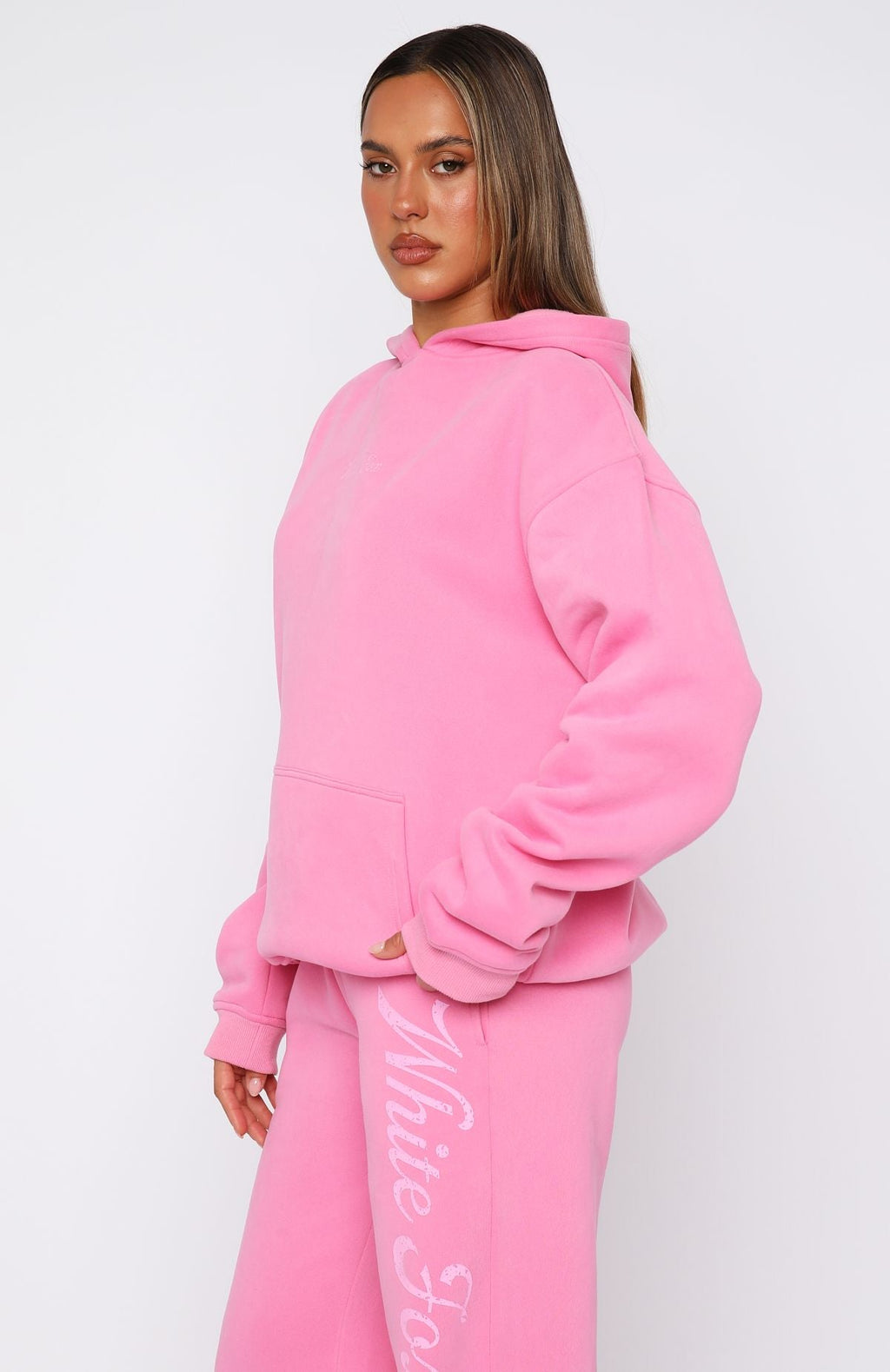 Good Life Back Graphic Oversized Pink Hoodie