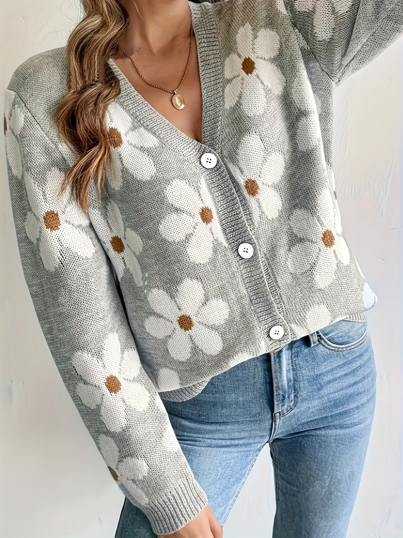 Tailored Long-Sleeve Knit Cardigan
