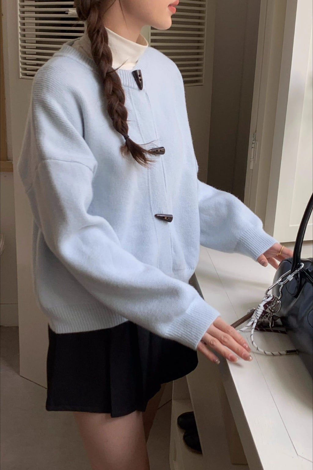 Retro Toggle Short Knit Cardigan