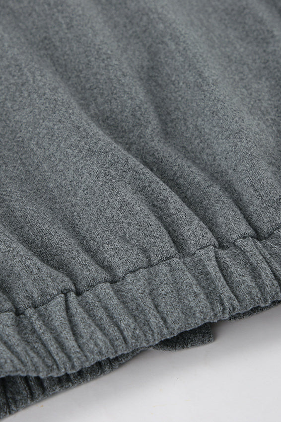 Trendy Grey Wool Mini Coat