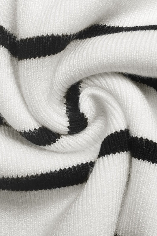 Ribbed V Neck Long Sleeve Sweater