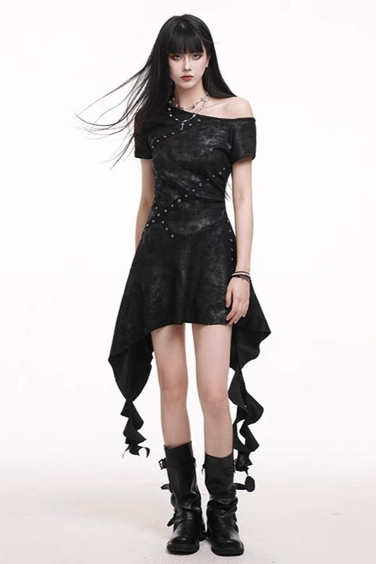 Irregular Edge Gothic Dress