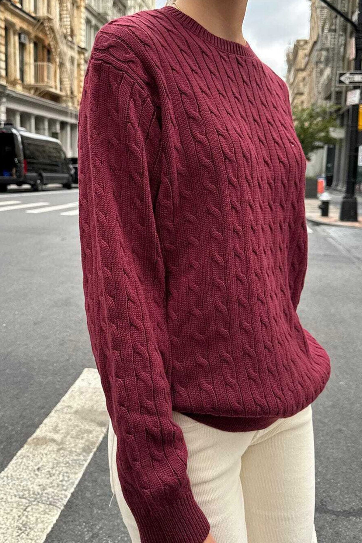 Minimal Solid Long Sleeve Sweater