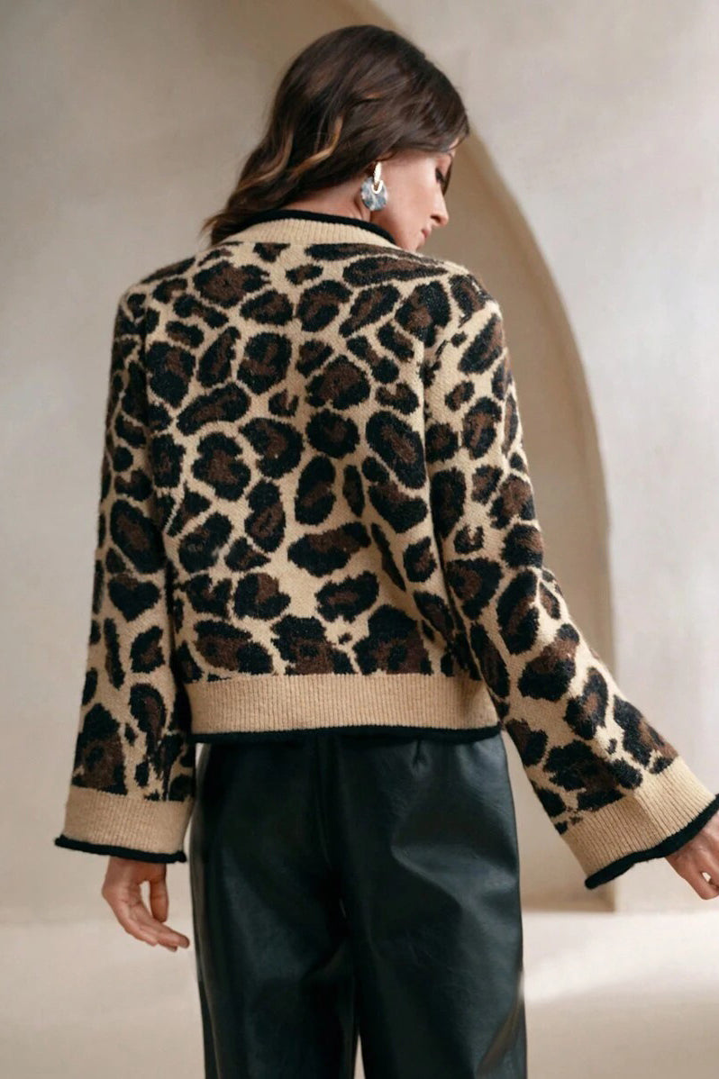 Relaxed Leopard Knitwear Cardigan