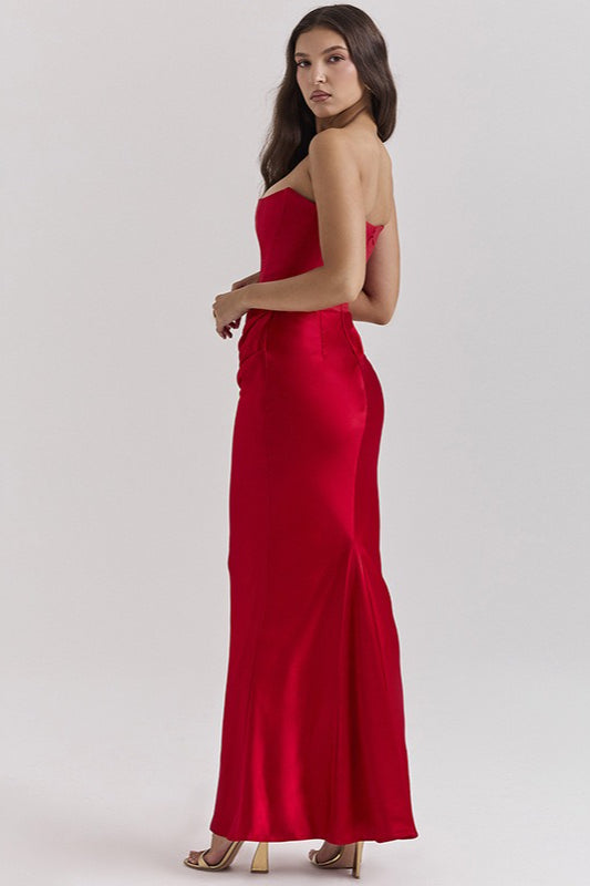 Chic Open Back Waist-Tight Maxi Dress