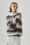 Loose Round Neck Striped Sweater