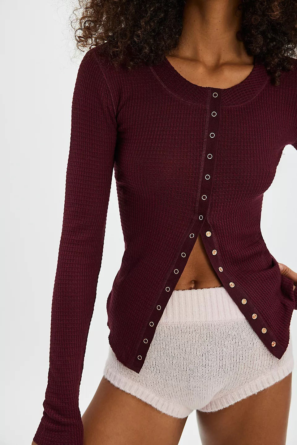 Solid One-Button Slim Knit Cardigan
