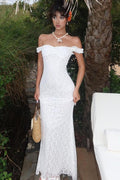Lace Spaghetti Strap Open Back Maxi Dress