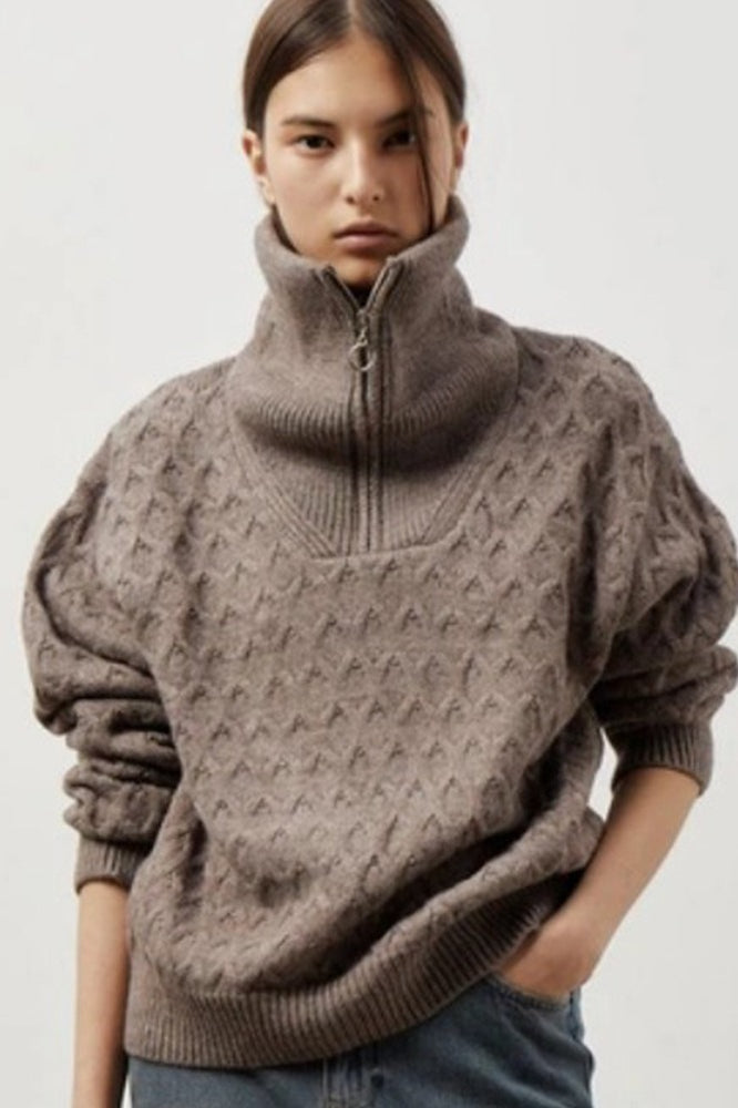 Thick Knit Half Zip Sweater