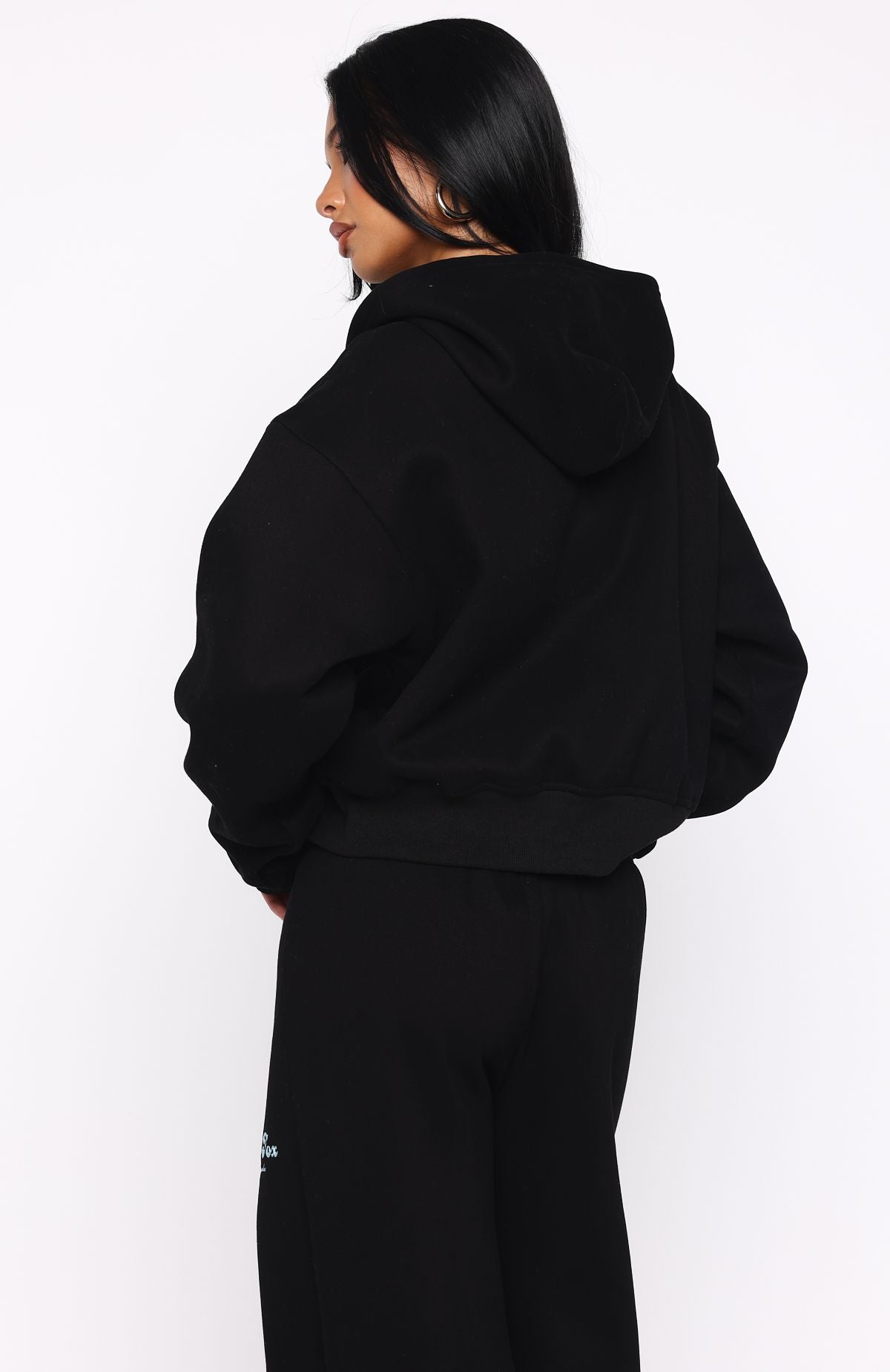 Through Thick Thin Boxy Black Hoodie
