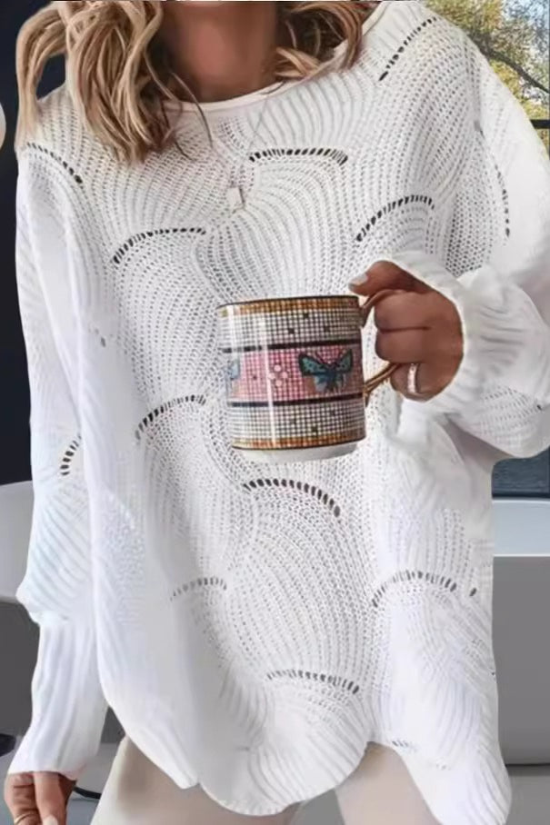 Loose Crochet Knit Sweater