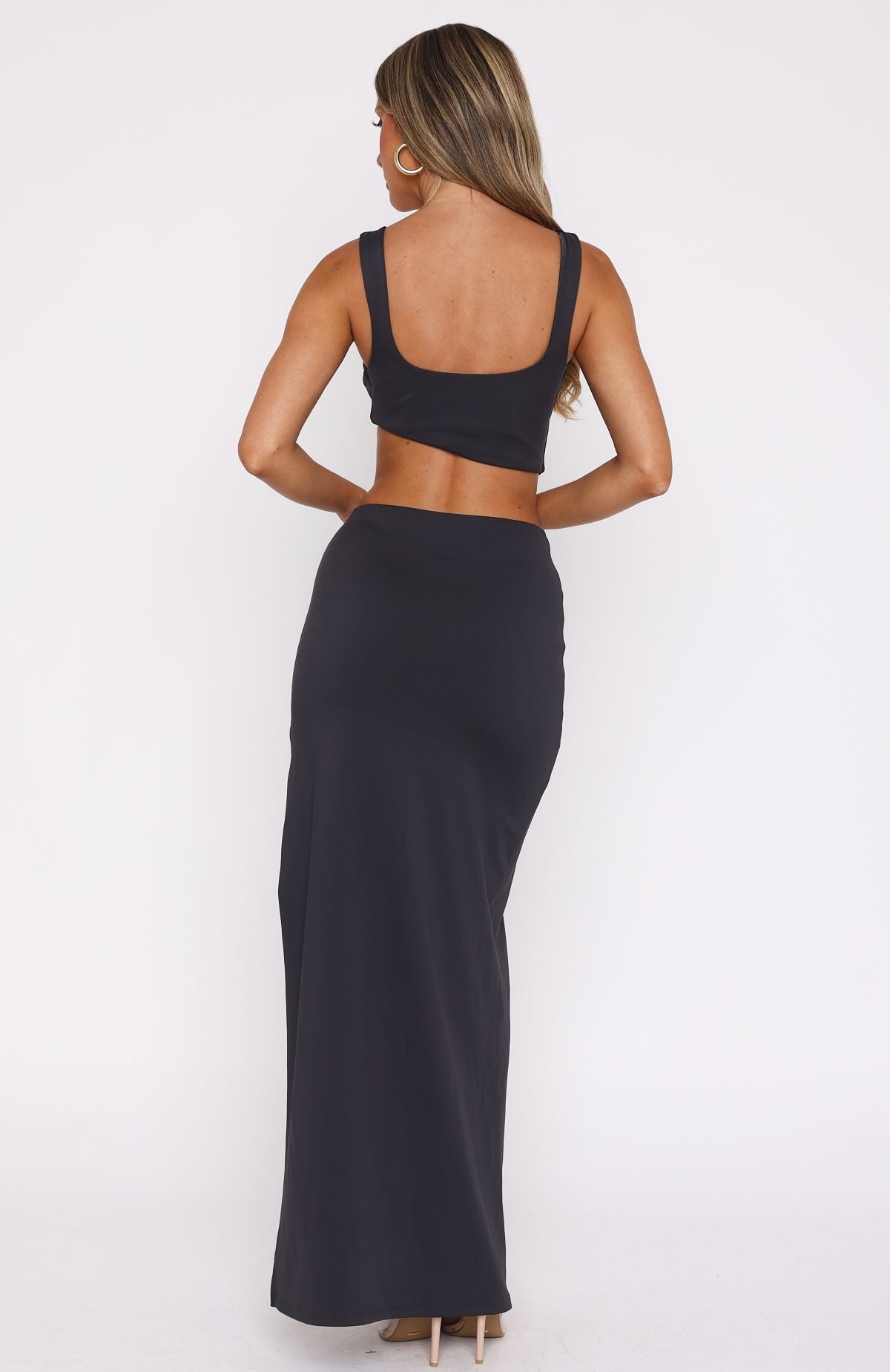 Steel Grey Graceful Slim Maxi Dress