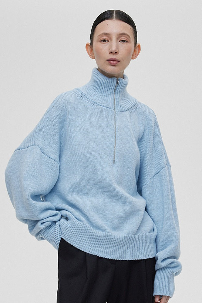 Warm Half Zip Knitted Sweater
