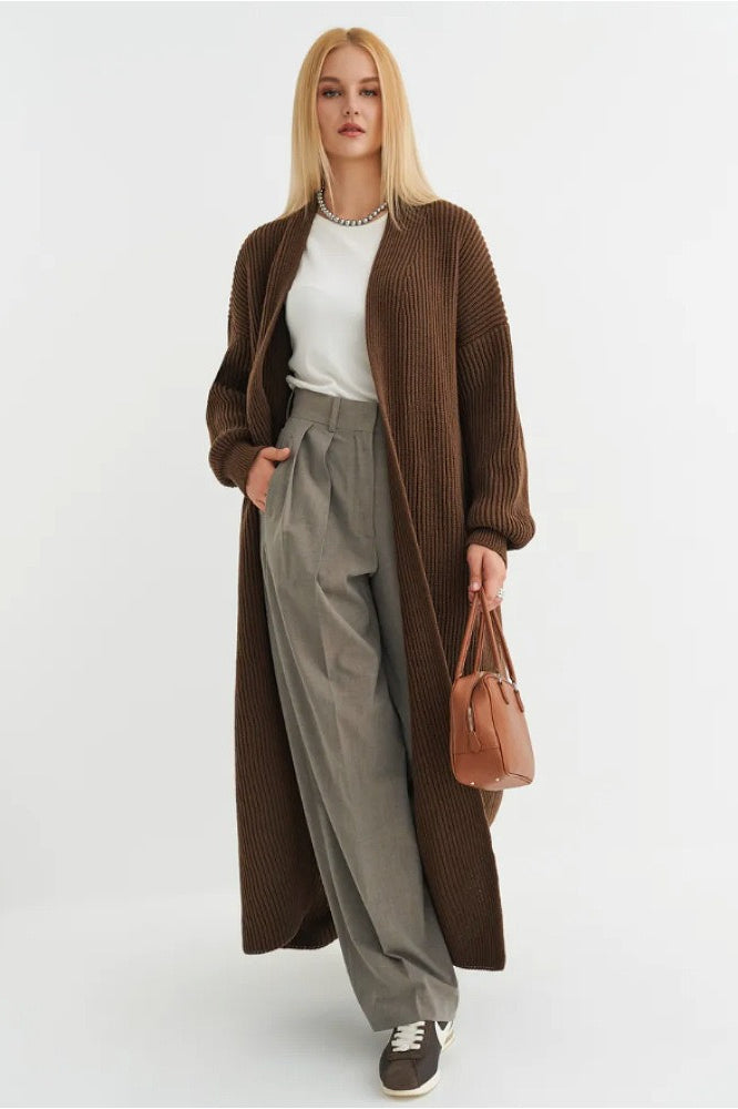 Oversized Long Knit Cardigan