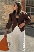 V-Neck Button Knit Cardigan