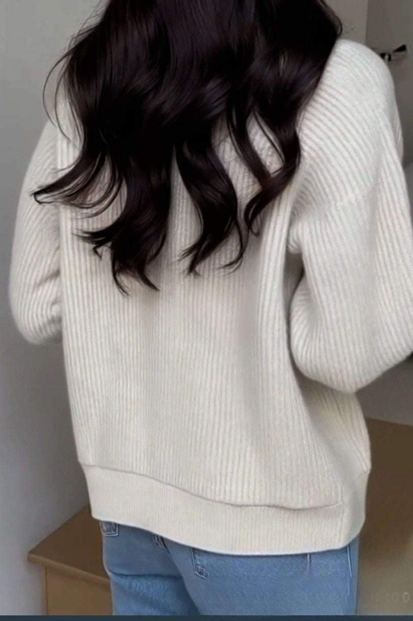 Relaxed High Neck Sweater