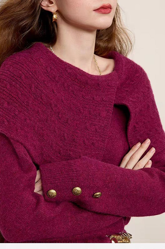 Oversized Collared Pullover Sweater