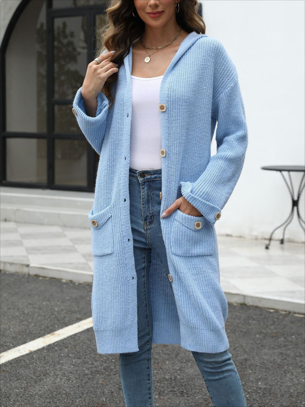V-Neck Relaxed Knit Cardigan