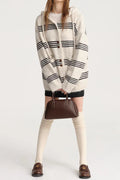 Patchwork Striped Hooded Sweater