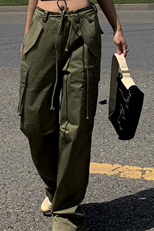 High Waist Slim Straight Pant