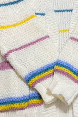 Rainbow Striped Relaxed Knit Cardigan