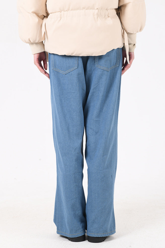 Metal Hole Hollow Out Straight Jean