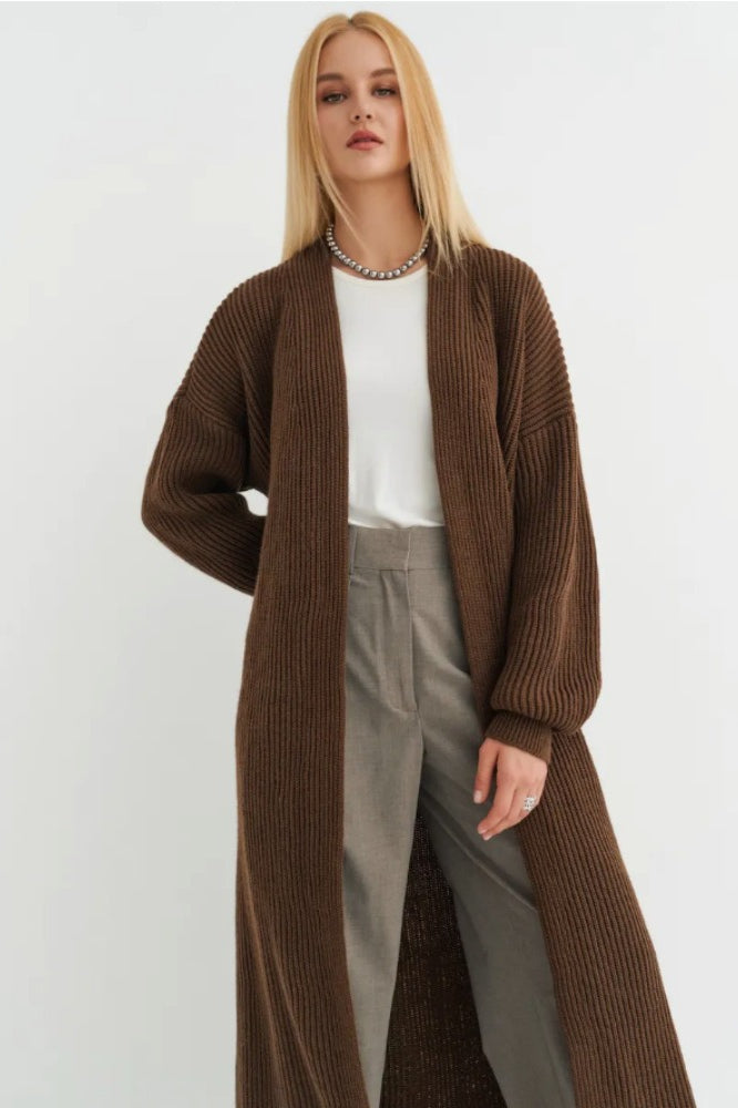 Oversized Long Knit Cardigan