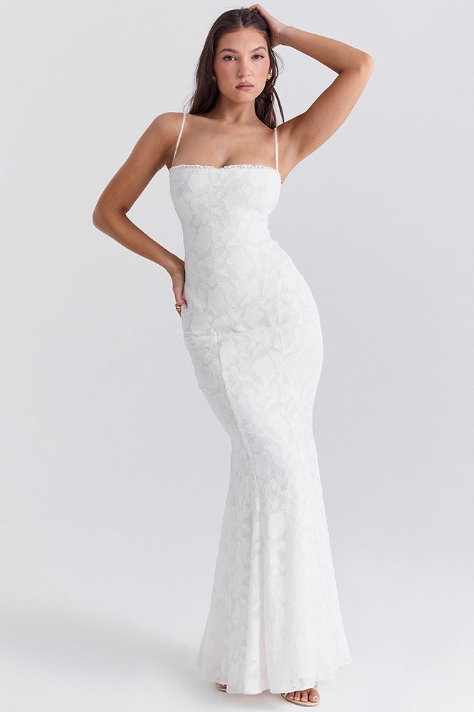 Strappy Open Back Fitted Maxi Dress