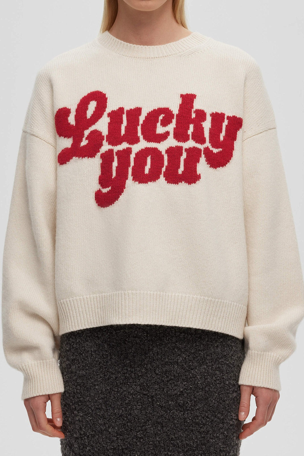 Letter Print Knit Sweater