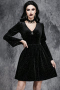 Velvet Deep V Gothic Dress