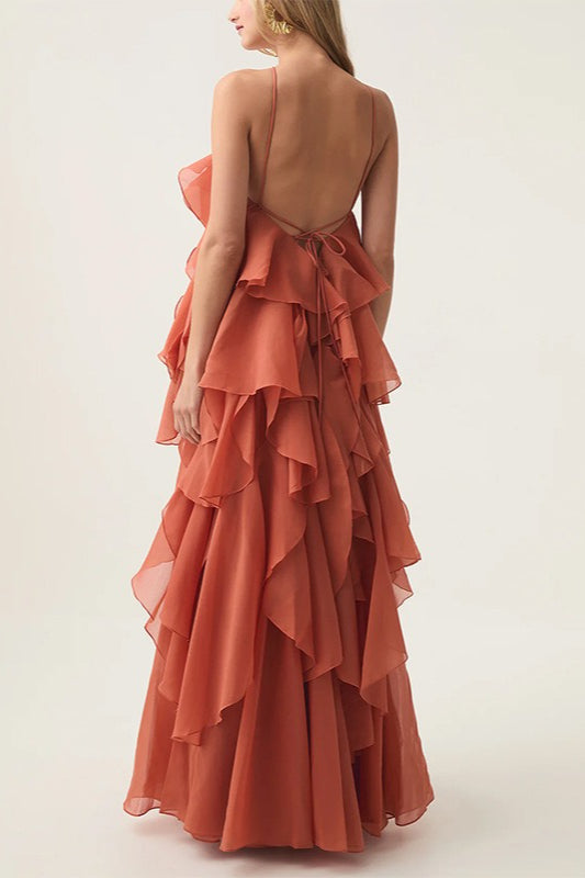 Beach Layered Ruffled Floral Dress