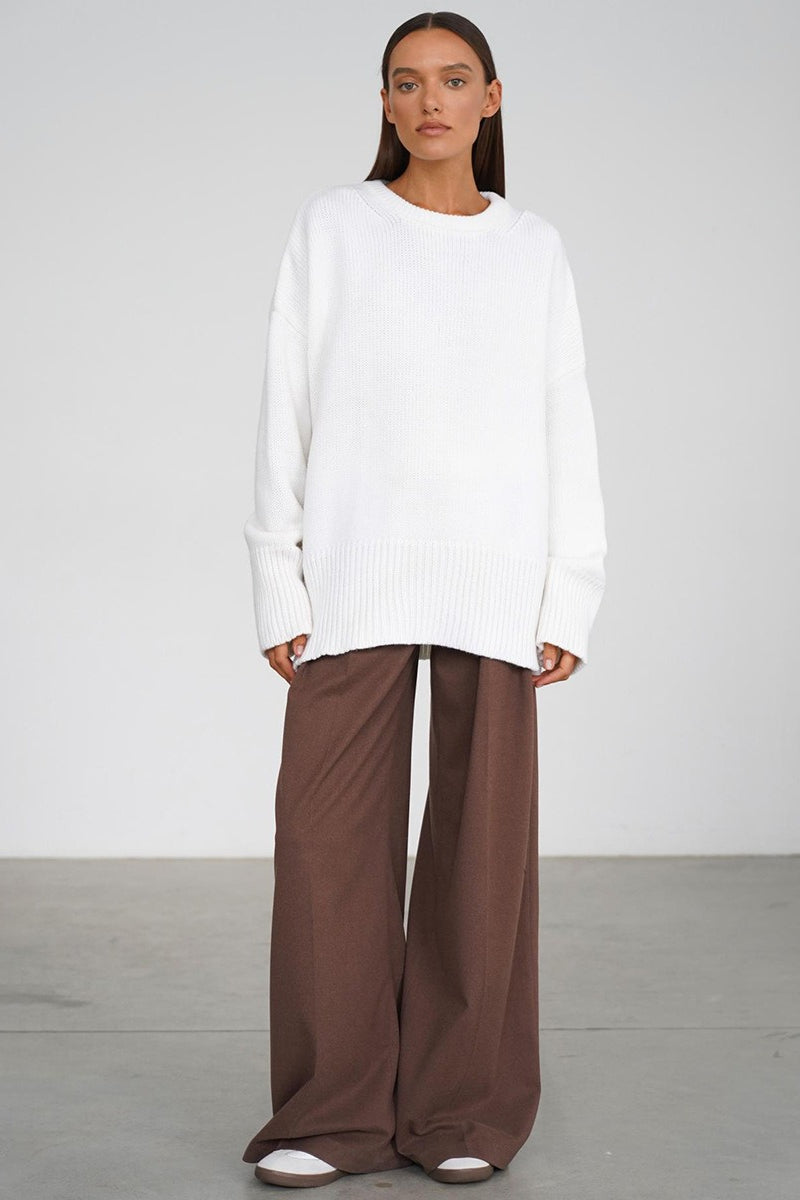 Casual Solid Pullover Sweater