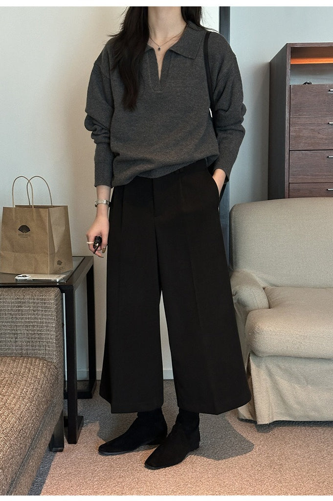 Relaxed Polo Style Sweater