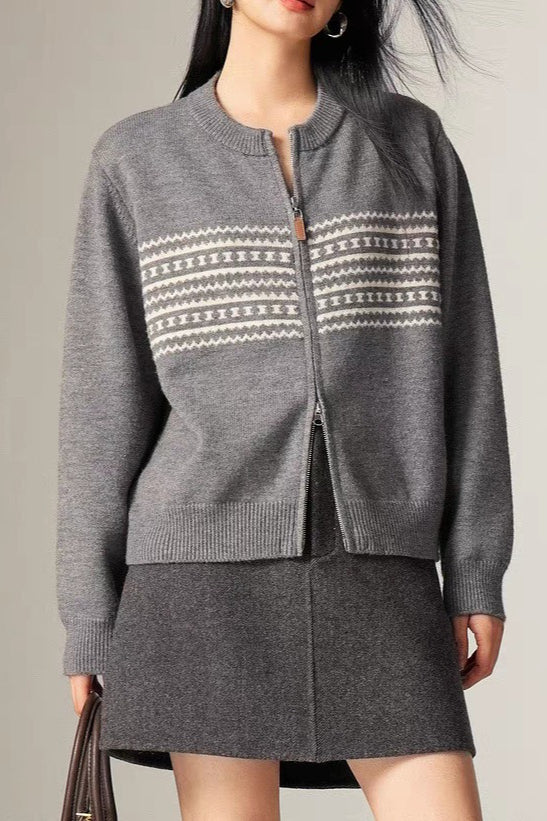 Retro Jacquard Knit Sweater