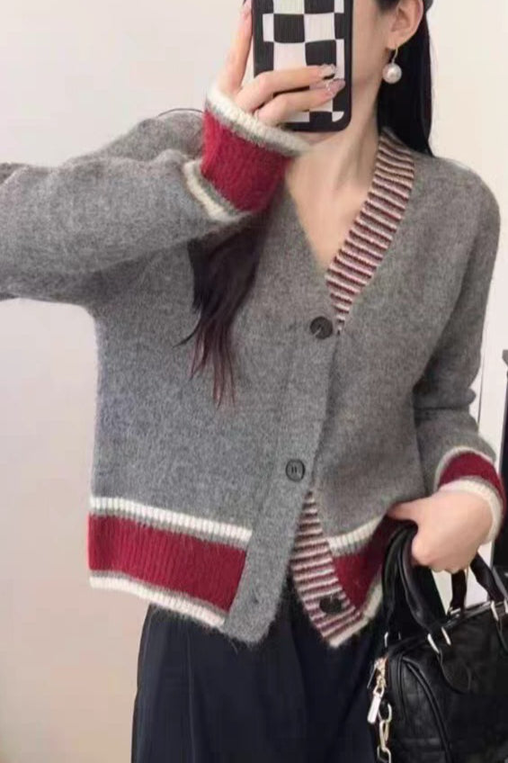 Long Sleeve Colorblock Striped Sweater