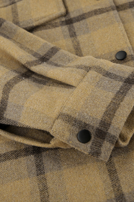 Vintage Loose Checked Wool Coat
