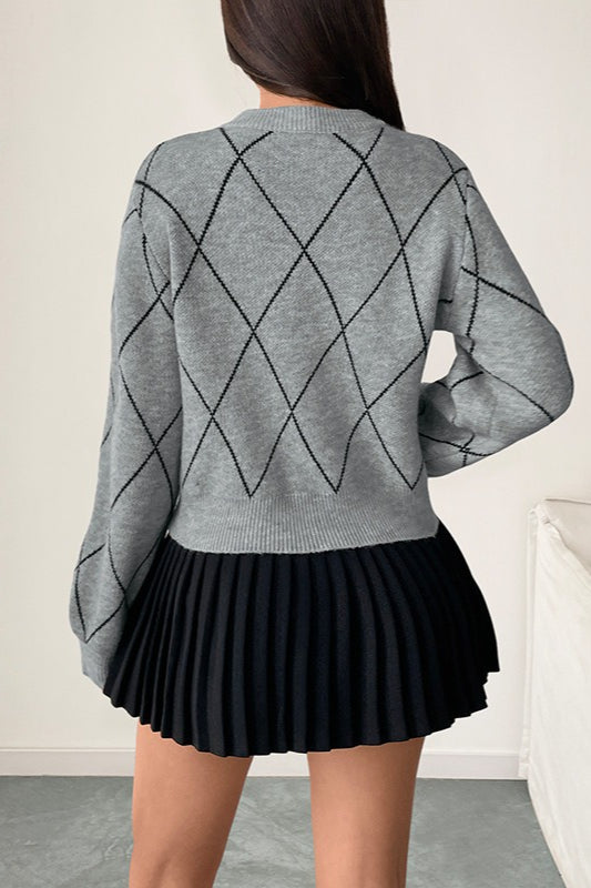 Crew Neck Bow Accent Pullover Sweater